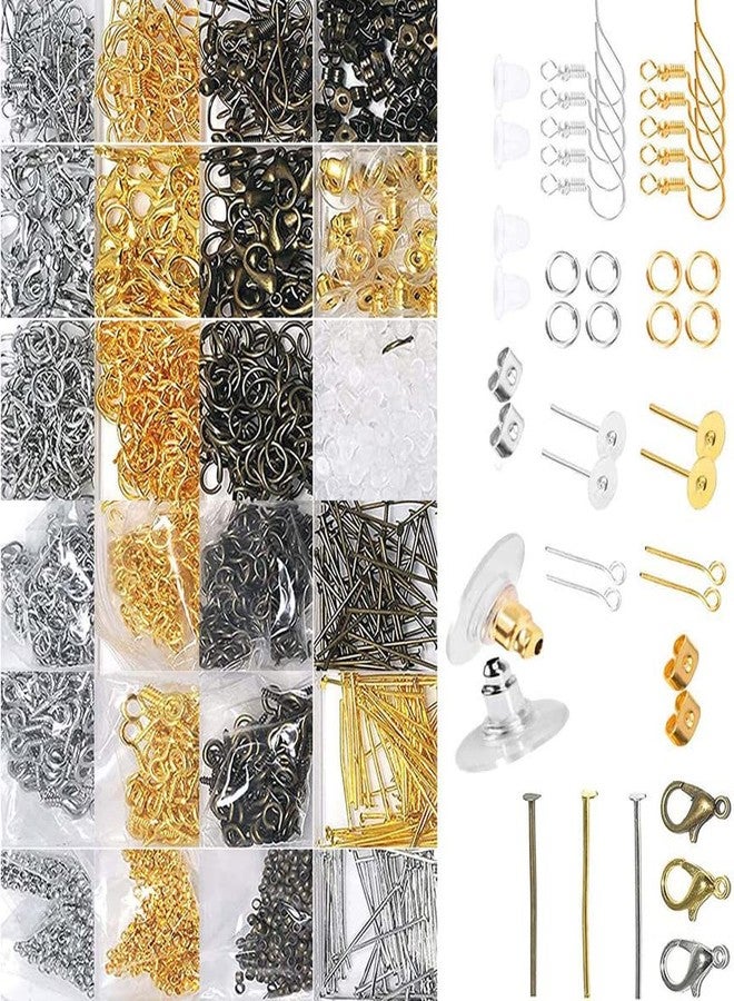 DIY Crafts 800 Gram, Bright Gold, Earring Hooks for Jewelry Making - Earring Making Kit - Earring Hook Earring Kit for Making Earrings Mixed Combo Sizes/Unsorte (800 Gram, Bright Gold) - Image 1